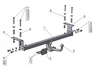 ТСУ Фаркоп Avtos на Nissan Qashqai/Nissan Qashqai +2 № NS 13